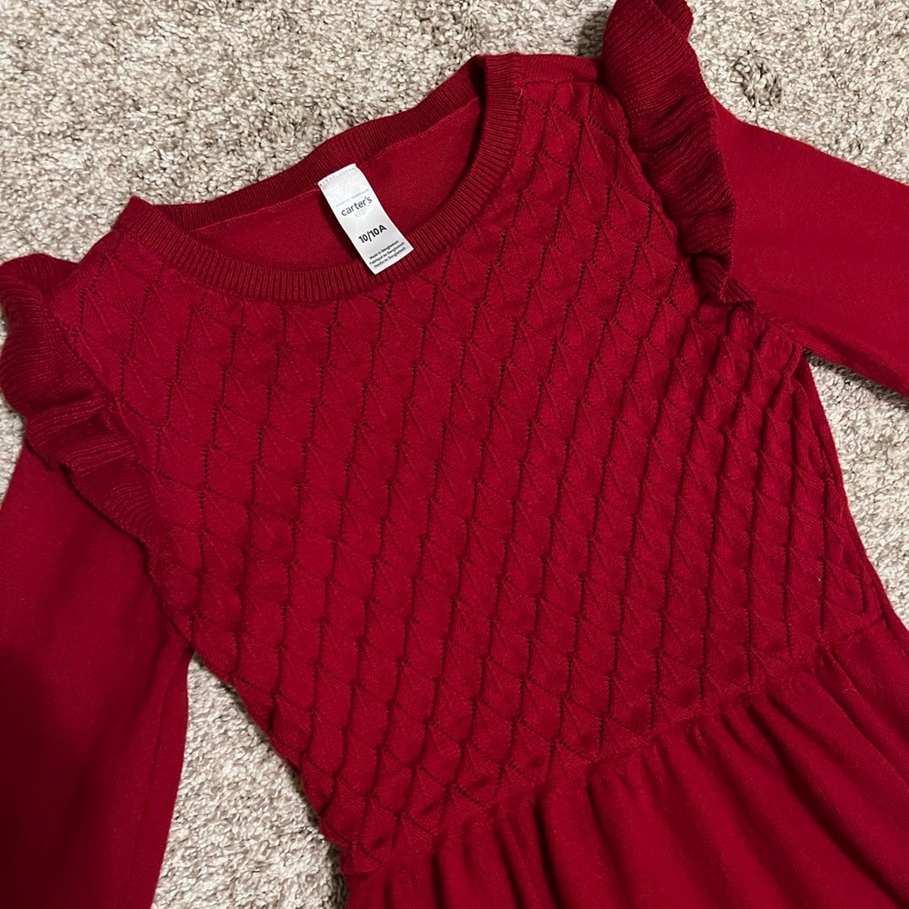 Girls red sweater dress